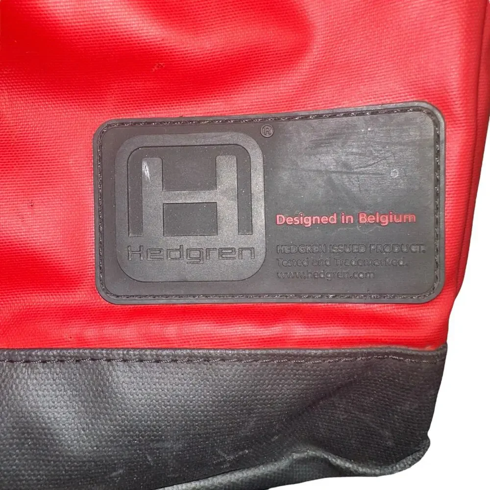 Hedgren Red Black Nylon Backpack Travel School Bag Unisex